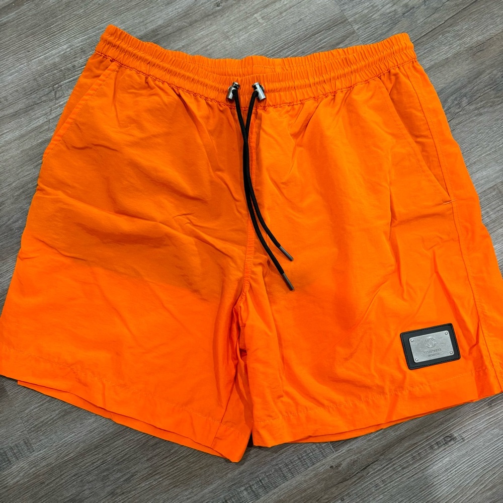Concepts Home Plate Logo Drawstring Athletic Shorts in Orange